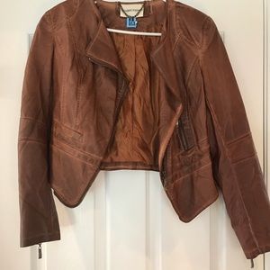 Raison D'etre Faux-Leather Moto Jacket, Sz M